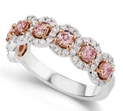 18 Karat White Pink Diamond